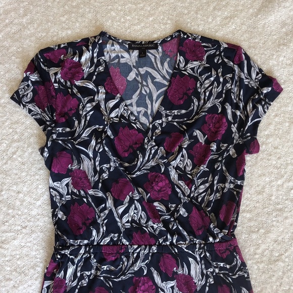 Banana Republic Floral Print Faux Wrap Dress - Picture 2 of 5